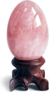 Polar Jade Rose Quartz Gemstone Egg Sphere with Wooden Stand for Healing Meditation Chakra Balancing and Home