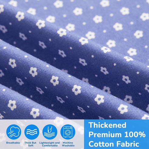 Aprons for Women, Adjustable Floral Cotton Kitchen Apron with 2 Pockets for Cooking, Baking, Chef, Artist (Blue Floral)