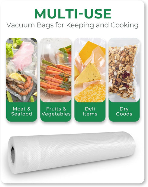 EconoHome Heavy Duty Vacuum Seal Bags for Food 11"x20', 4 Pack - Airtight & Leakproof Plastic Storage Bags for Sous Vide