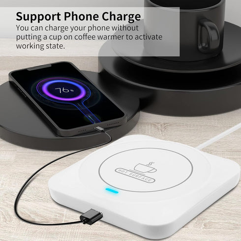 USB Coffee Mug Warmer, Smart Electric Cup Warmer for Home Desk Office Use, Beverage Heating Plate with Gravity Switch