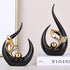9.4" H Black Gold Abstract Sculptures Home Decor, Ceramic Art Statue Cool Stuff to Put on Shelves&tv Stand Decor, Gold
