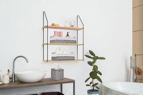 Set Set Sorbus Paper Rope Bathroom Baskets & Tissue Holder - Decorative Wicker Baskets for Bathroom Shelves - Lined