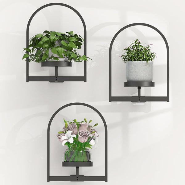 PEKGRIL 3 Pack Wall Plant Holders, Metal Window Planters Shelves, Indoor Plants