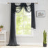 Black Scarf Valances for Windows - 144 Inch Sheer Curtain Scarf Swag, Draping Fabric for Bed Canopy Curtains 52Wx144L
