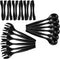 Set of 18 Heavy Duty Disposable Plastic Serving Utensils - Six 10” Spoons and Forks, Black
