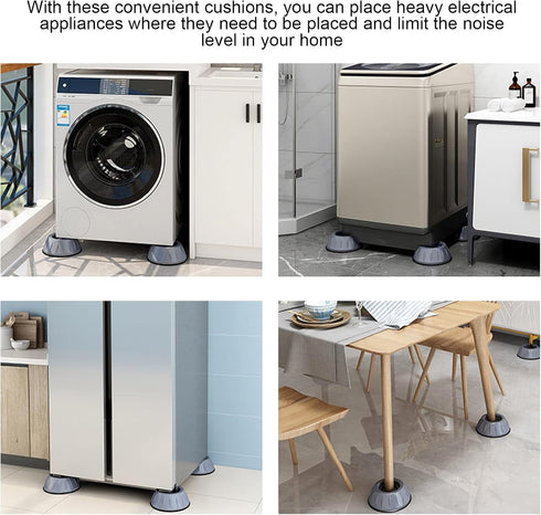 Washing Machine Cushion, 4pcs Washing Machine Pad Shockproof Noise Cancelling Prevent Slip Washer Foot Cushion for Refrigerator Dryer(Large Diameter 9CM)