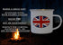 Rogue River Tactical UK United Kingdom Camp Mug, Enamel Camping Coffee Cup Gift with Union Jack