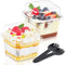 Kucoele 50 Pack 8 oz Plastic Dessert Cups with Lids and Sporks,