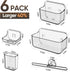 Plaitaoai Caddy,6 Pack Acrylic Shower Acrylic Rustproof Shower Organizer with Large Capacity,No Drilling Shelves