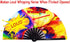 Amajiji Large Folding Hand Fan for Men/Women, Chinese/Japanese Bamboo Festival Accessories, Ocean Color