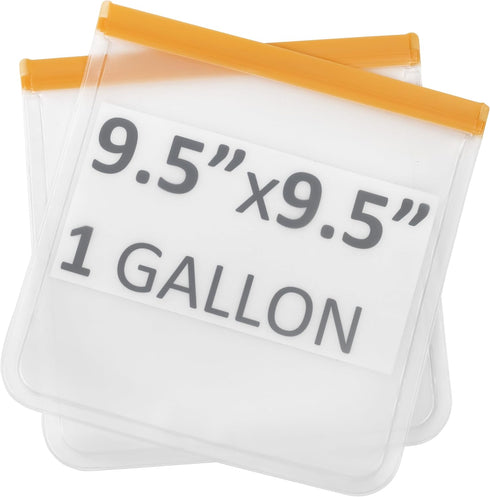?Rupert And Jeoffrey's Trading Co Reusable Storage Bags, Freezer Bags 1 Gallon Durable Zipper Bags With Leakproof Airtight Seal, Reusable Bags 7ct, 1 Gallon (Orange) by Rupert and Jeoffrey's Trading Co.