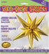 Gold 12-Point Jumbo 3D Star Foil Balloons, 5-Pack, Extra-Large Durable Party Decoration