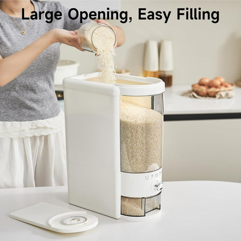 20 lbs Rice Dispenser | Large Rice Storage Container for Kitchen&Pantry - Space-saving, Moisture & Pest-proof, BPA-Free