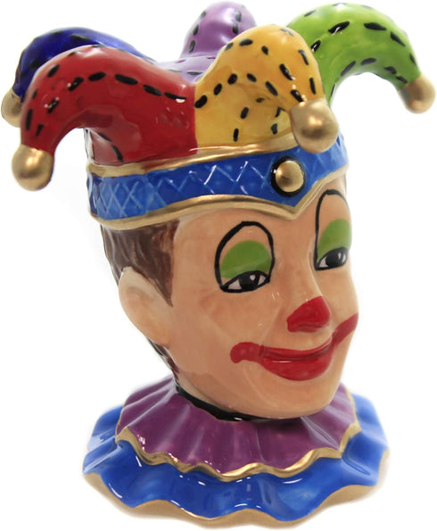 Clown and Girl Wearing a Mask Ceramic Salt and Pepper Shakers Set