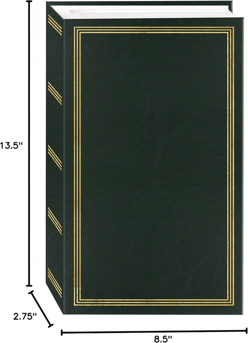 3-Ring Photo Album, 504 Pockets for 4x6 Photos, Hunter Green