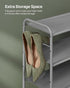 2-Tier 4 12 Closet, SONGMICS Shoe Rack, Shoe Organizer, Fabric Shoe Shelf Storage with Hooks, Holds up to Pairs