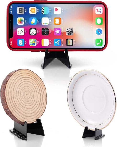12 Packs Mini Coin Display Stands, 2.17 x 1.65 Inch Black Easel Holders for Collectibles and Pictures