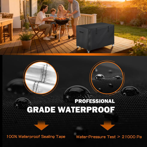 54 inch 55"L 19"W 36"H Outdoor Prep Table Cover with Split Zipper, Waterproof Outdoor Bar Cover For Wicker Outdoor