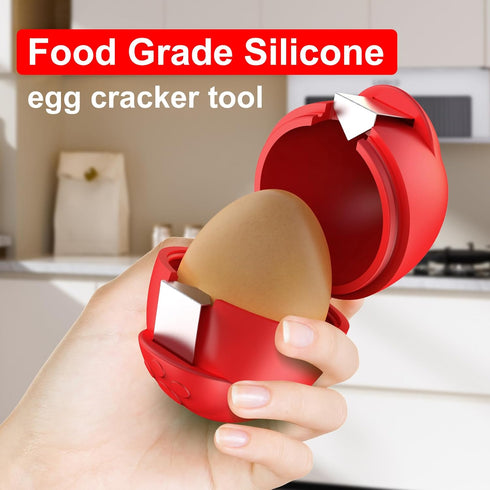 2-Pack) Egg Cracker, Silicone Egg Shell Opener, Cute Egg Shaped Design, Opens Eggs with Ease, A Little Happiness Boost