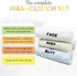 6-Piece Set 3 12x12 Inch Crafty Cloth Washcloth Distinct Textures for Face, Body, & Sensitive Areas Embroidered