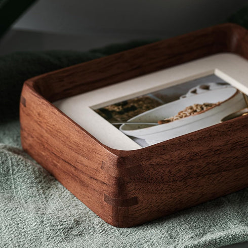 Youncewooder 3x4 2x3 (3x4,Walnut) Picture Frame with Mat - Natural Walnut Wood small Rustic Frame, Wall & Tabletop
