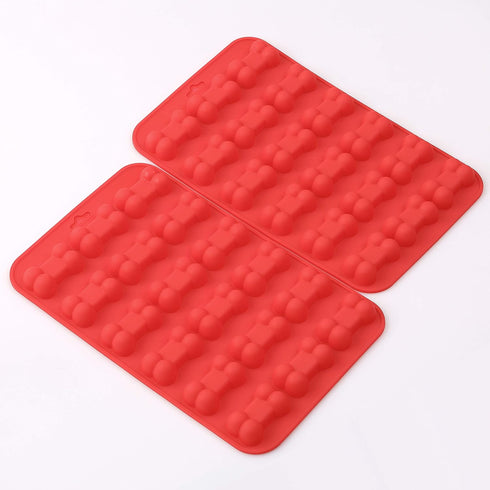 Bone Shaped Silicone Molds, 18 Cavity Food Grade for Chocolate, Candy, Cake, Pudding, Jelly, Dog Treats (4 Pcs)