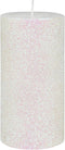 Zest Candle Pillar Candle - 3 by 6-Inch, Metallic White Glitter