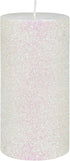 Zest Candle Pillar Candle - 3 by 6-Inch, Metallic White Glitter