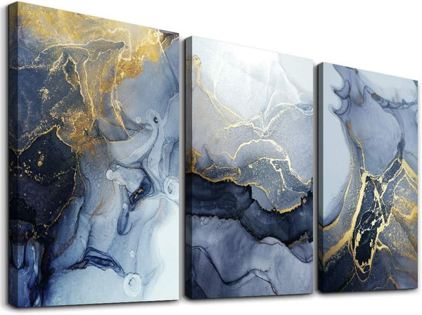 DZRWUBHS 3 Panels Abstract Wall Art for Living Room Bedroom, 12x16 inch Hang Pictures, Office Bathroom Decor