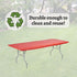 Kwik-Covers 6' 30" 72", 5 Rectangle Plastic Table Covers x Bundle of (Red)
