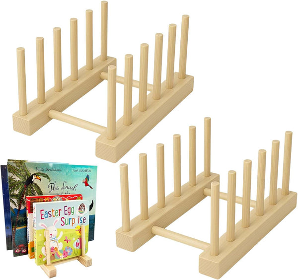 Bailitoy 2 Pcs Wooden Kids Bookshelf,Toddler Book Display Shelves Children Book Rack Suitable