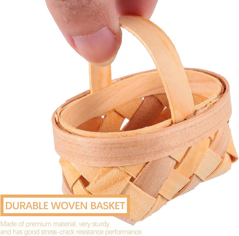 MAGICLULU 12Pcs Mini Woven Baskets with Handles Wooden Candy Gift Baskets Miniature Dollhouse Baskets for Craft Wedding Birthday Party Favors Home Decor 5 x 6 x 6CM by MAGICLULU
