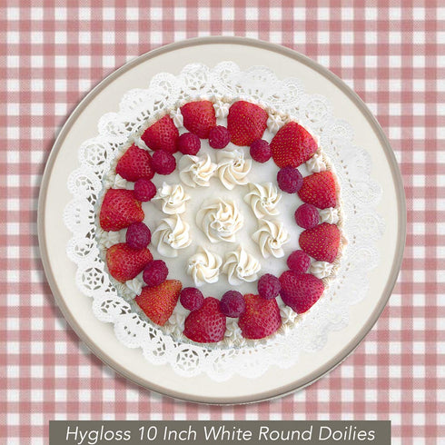 Hygloss Round Paper Doilies, 100 Pcs, 10-Inch, Decorative White Lace Doilies
