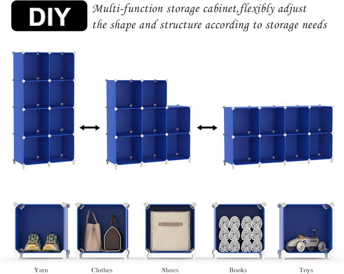 8 Closet AWTATOS Cube Storage Organizer, Cube Organizers and Storage Shelves, DIY Stackable Bookshelf for Bedroom