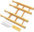 SpaceAid Bamboo Drawer Dividers with Inserts and Labels, Adjustable Kitchen Drawer Organizers, 4 Dividers (17-22 in)