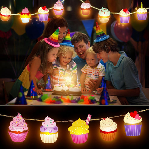 20 10 VIHOSE Cupcake String Lights Cupcake Gifts Fairy String Lights for Valentine Wedding Birthday Party Decor LED ft