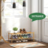 kiplant 2-Tier Closet, Long Shoe Rack, Bamboo Wood Shoe Rack, Stackable for Entryway & Hallway