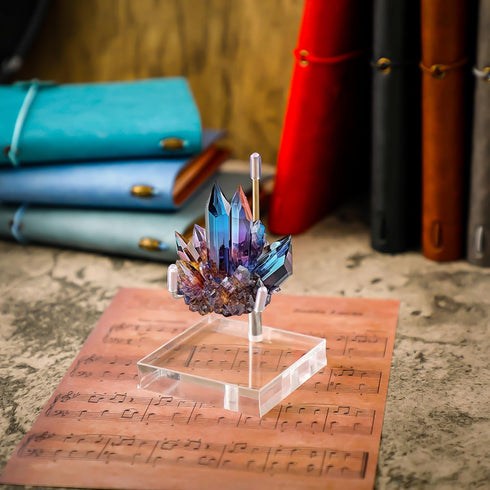 4 Pcs Adjustable Metal Arm Display Stand Easel with Acrylic Base for Geodes, Mineral, Agate Plates