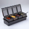 V·RESOURCING Elegant Black Seasoning Box, 4 Pieces Storage Container Cruet for Home Kitchen, Condiment Jars