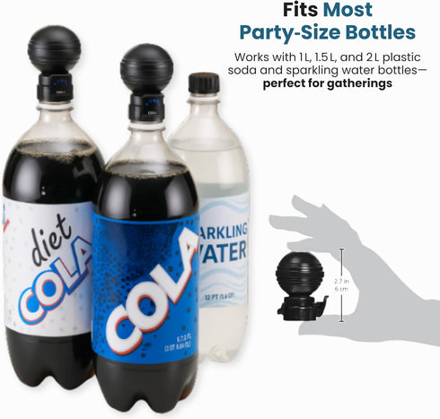 1 2 Jokari Keeper Pump and Pour Soda Bottle Cap Preserves Carbonation with Flip Top Spout for to Liter Plastic Bottles