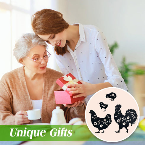 TIGGSY Chicken Metal Decorative Garden Stakes Chicken Gifts for Women/Men Chicken Lovers Gifts Silhouette Statues