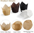 Ruisita 200 Pieces Mini Tulip Baking Cups, Greaseproof Cupcake Muffin Liners for Wedding Birthday Party, Brown, White,