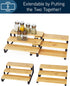 RoyalHouse Bamboo and Metal Expandable Spice Rack Organizer, Cabinet Shelf Organizers, 3-Tier Adjustable Kitchen Cabinet, Countertop Display Shelf, Space Organizer for Kitchen and Bathroom by RoyalHouse