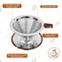 Pour Over Coffee Dripper,Reusable Stainless Steel Drip Cone Coffee Filter, Update Double Ultra Fine Micro Mesh Filter, Professional Paperless Drip Brew Coffee Cone Maker with Cup Stand,1-2 cup