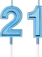 21st Birthday Candles Cake Numeral, Happy Birthday Topper Decoration for Wedding Anniversary Celebration (Blue)