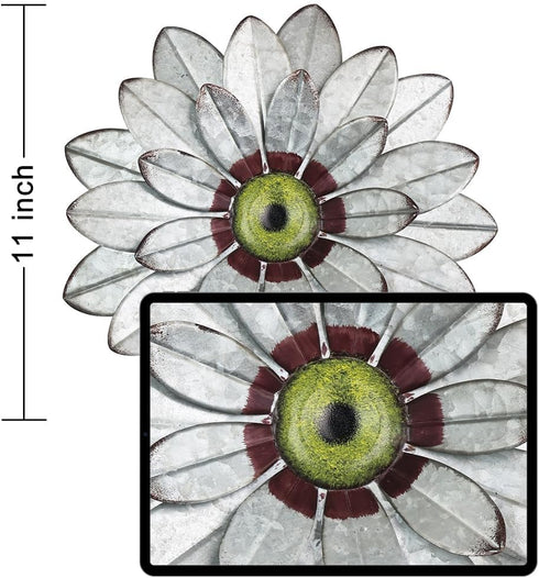 YEAHOME 11" Metal Flower Wall Decor, Boho Wall Art for Bedroom and Rustic Patio