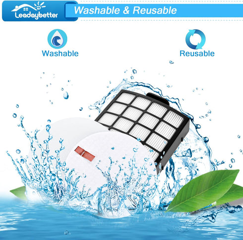 Leadaybetter AZ2002 Vacuum Filter Replacement for Shark Vertex DuoClean PowerFin, 2 HEPA, 4 Foam, 4 Felt Filters