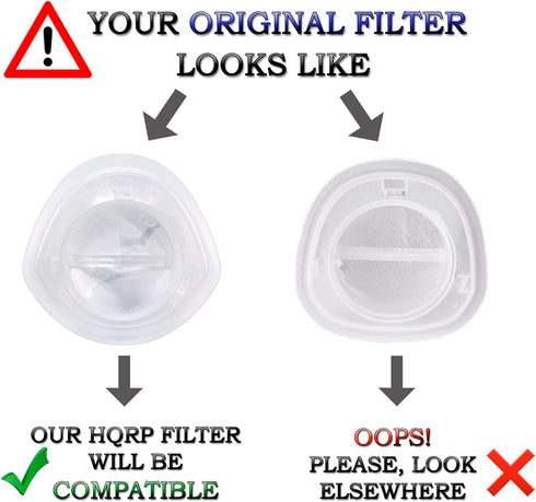 HQRP 2-pack Filter for Black & Decker HNV220B HNV220BCZ Series Lithium Hand Vac Models HNV220BCZ00 HNV220BCZ01