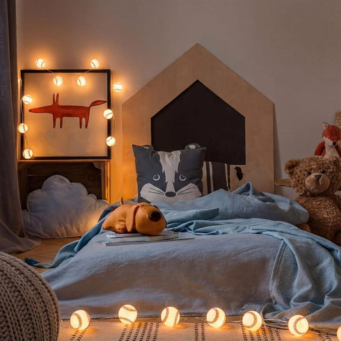 Bencailor Baseball LED String Lights Battery Operated Light up Mini Baseball Lights for Sport Party Bedroom Decorations