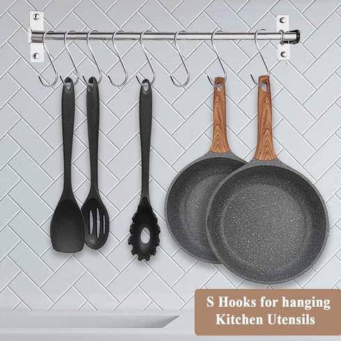 30 Pack 3.7 inch Metal S Hooks, Steel S Hooks for Hanging Plants, Kitchen Pans, Jewelry